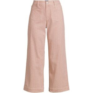 Lands End Printed Twill High Rise 5-Pocket Wide Leg Crop Pants, Size 10